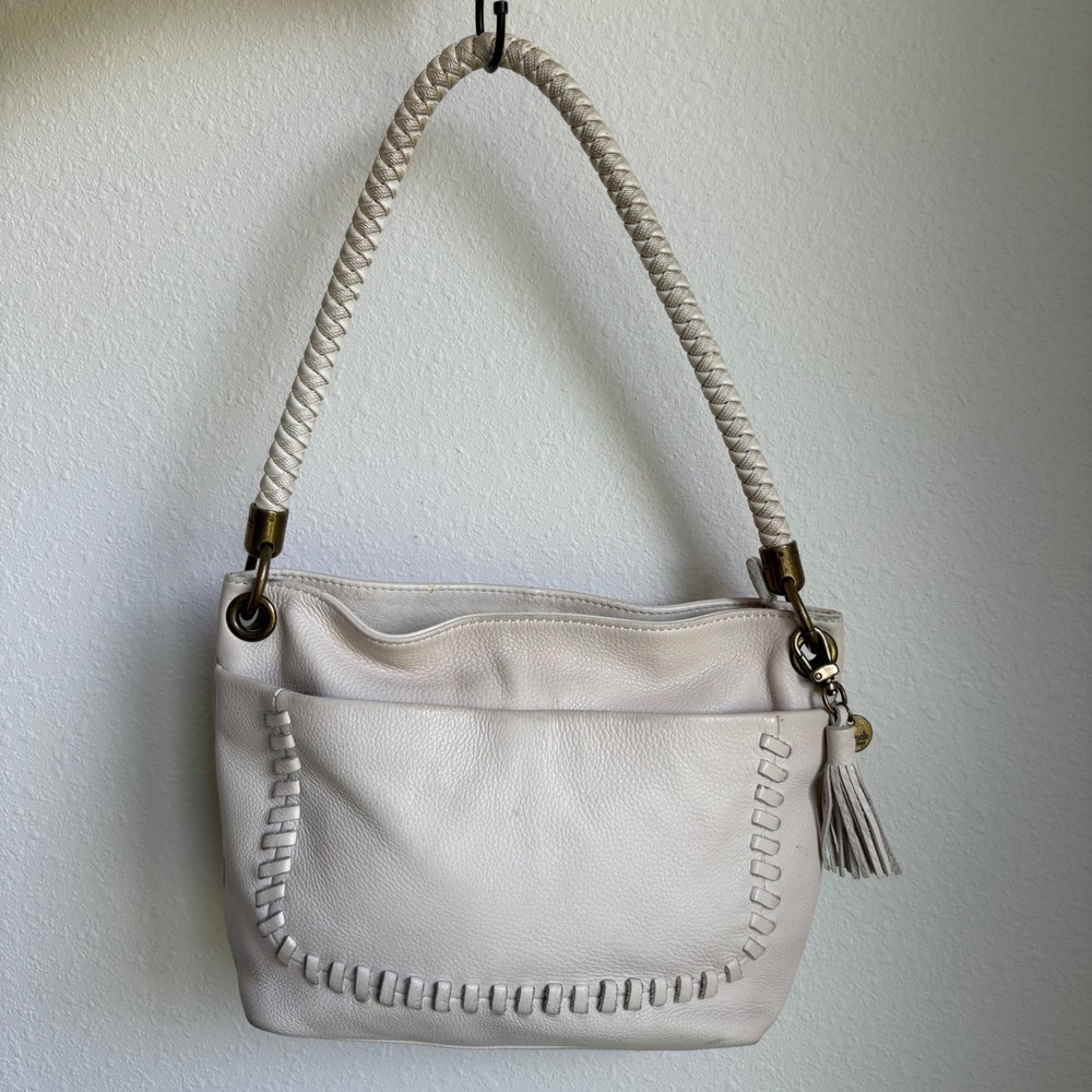 The Sak Collective Flores Leather Hobo Bag in the shade "Stone"